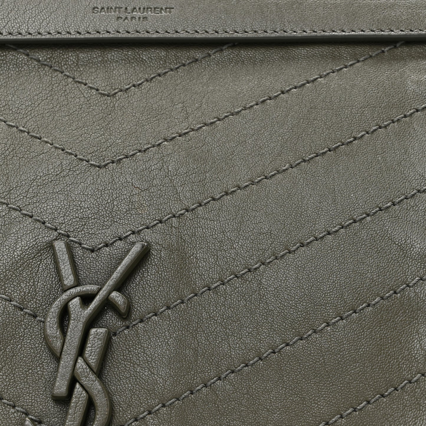 Vintage Lambskin Chevron Monogram Medium Nolita Military Olive