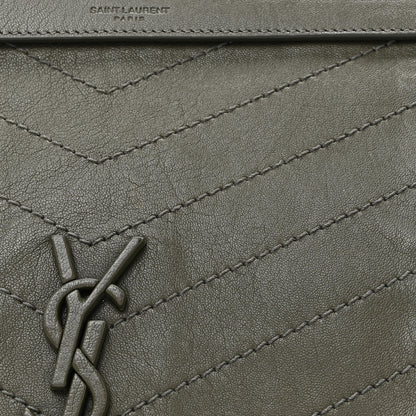 Saint Laurent Vintage Lambskin Chevron Monogram Medium Nolita Military Olive 8 of 13