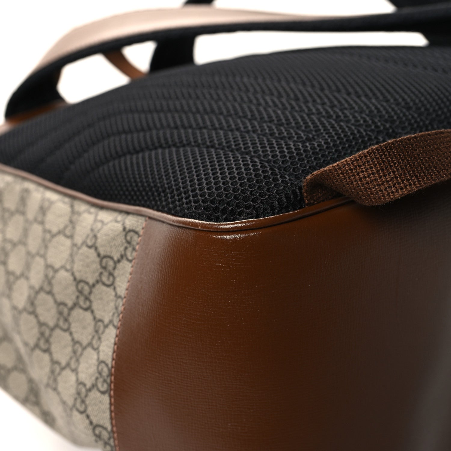 Gucci GG Supreme Monogram Azalea Calfskin Medium Retro Interlocking G Buckle Backpack Beige Ebony Brown Sugar 11 of 12
