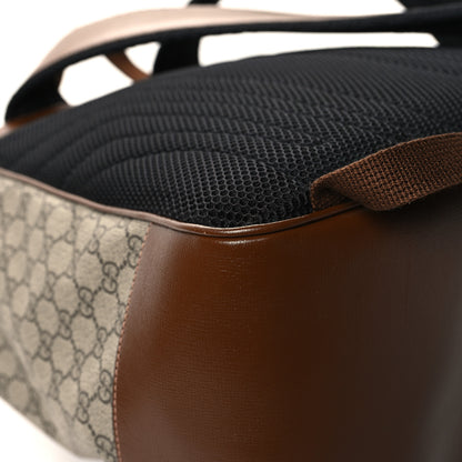 Gucci GG Supreme Monogram Azalea Calfskin Medium Retro Interlocking G Buckle Backpack Beige Ebony Brown Sugar 11 of 12