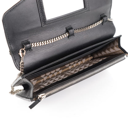 Proenza Schouler Calfskin Embossed Crosshatch PS11 Chain Wallet Black 5 of 6