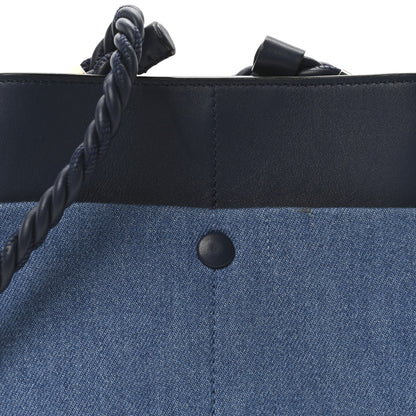 Chloe Linen Calfskin Small Key Bucket Bag Blue 7 of 9