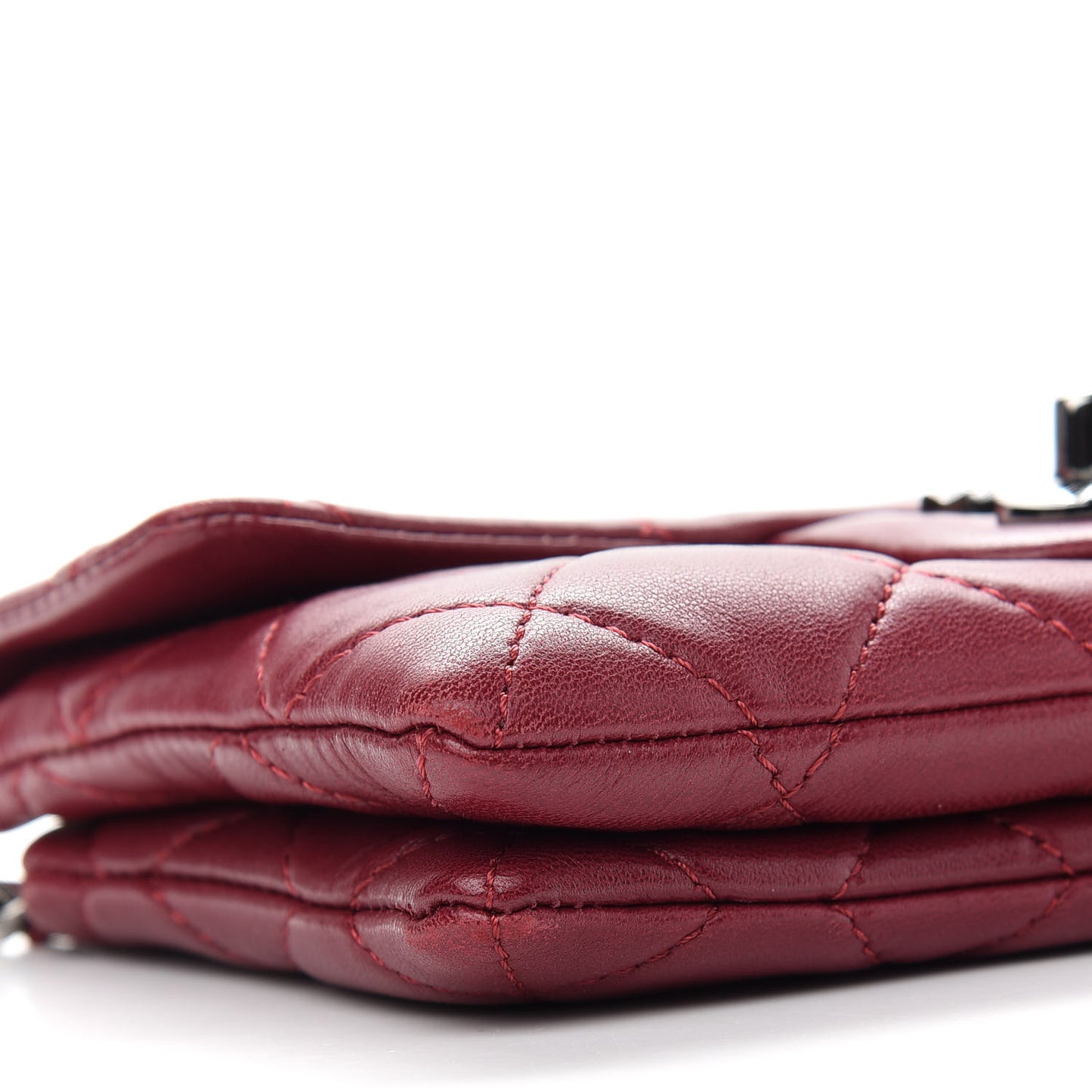 Lambskin Quilted Mini Mineral Nights Flap Crossbody Bag Dark Red