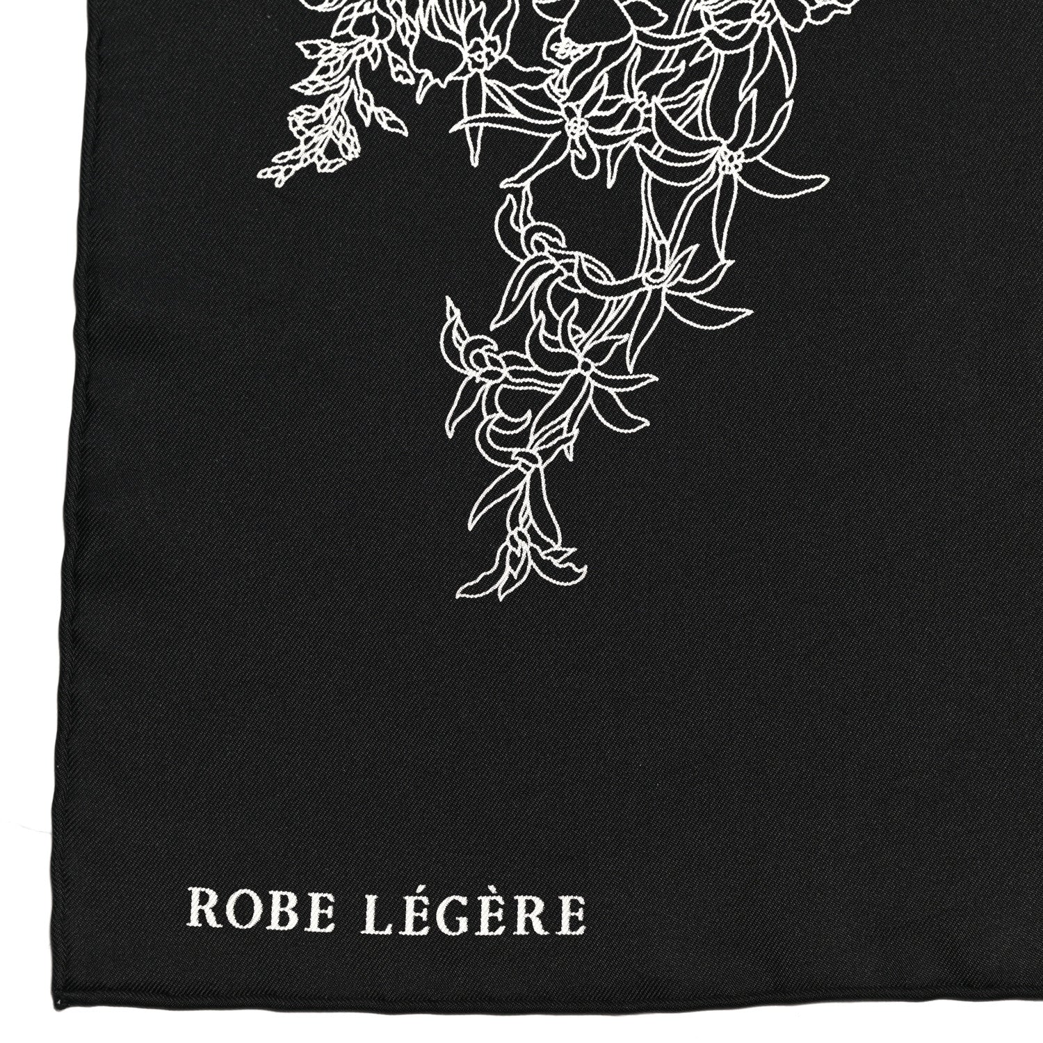 Hermes Silk Robe Legere Scarf 90 Black White 3 of 7