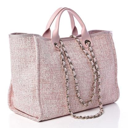 Chanel Straw Lurex Large Deauville Tote Pink 3 of 10