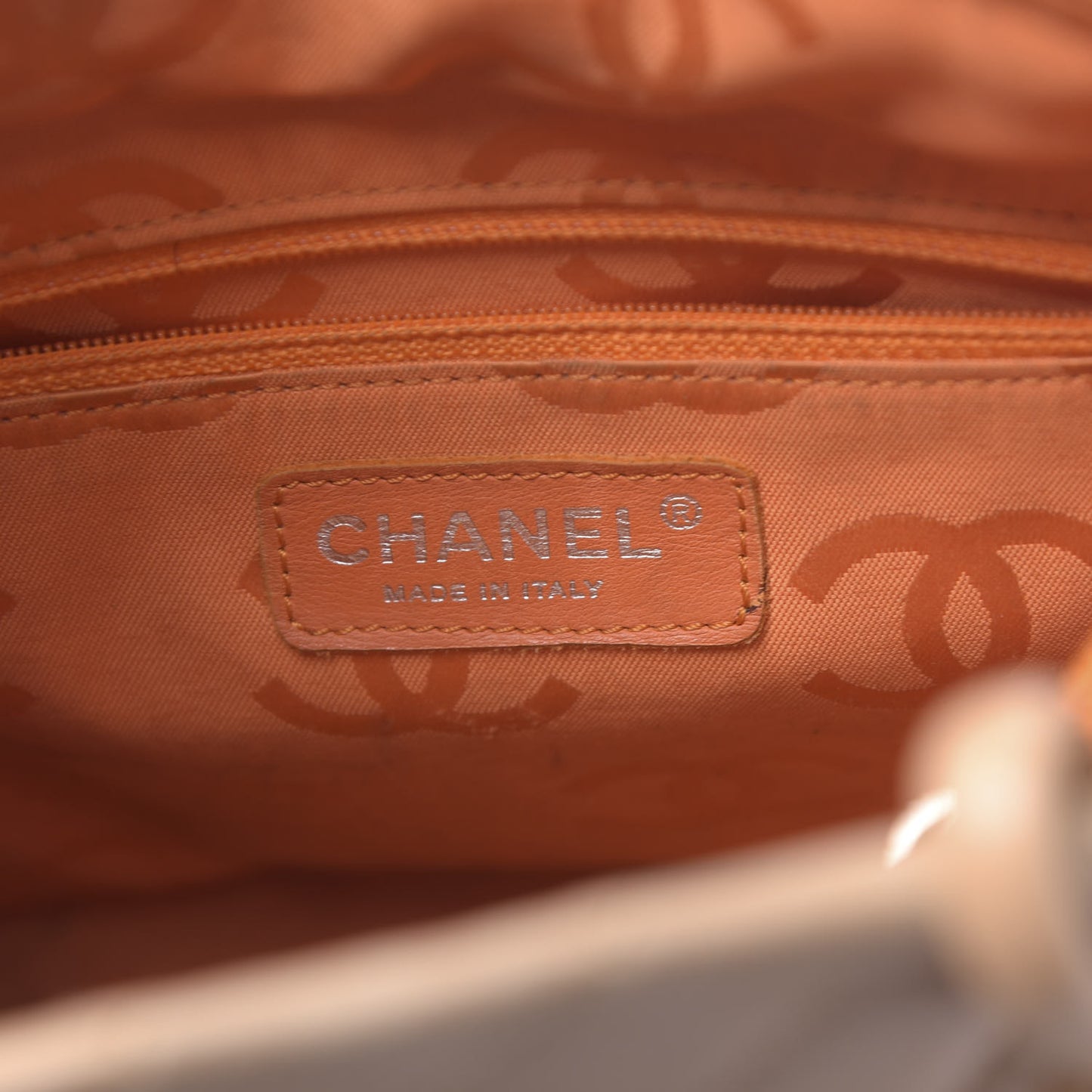 Calfskin Quilted Medium Cambon Tote Beige