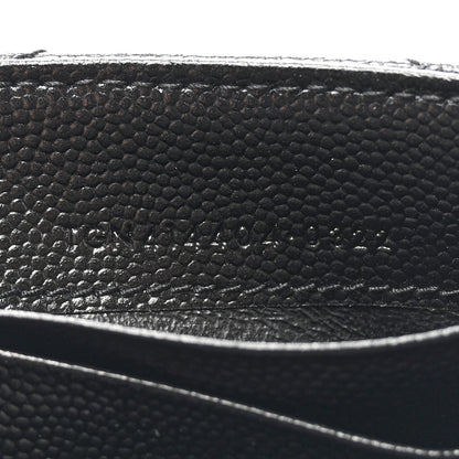 Saint Laurent Grain De Poudre Matelasse Chevron Small Monogram Envelope Wallet Black 7 of 8