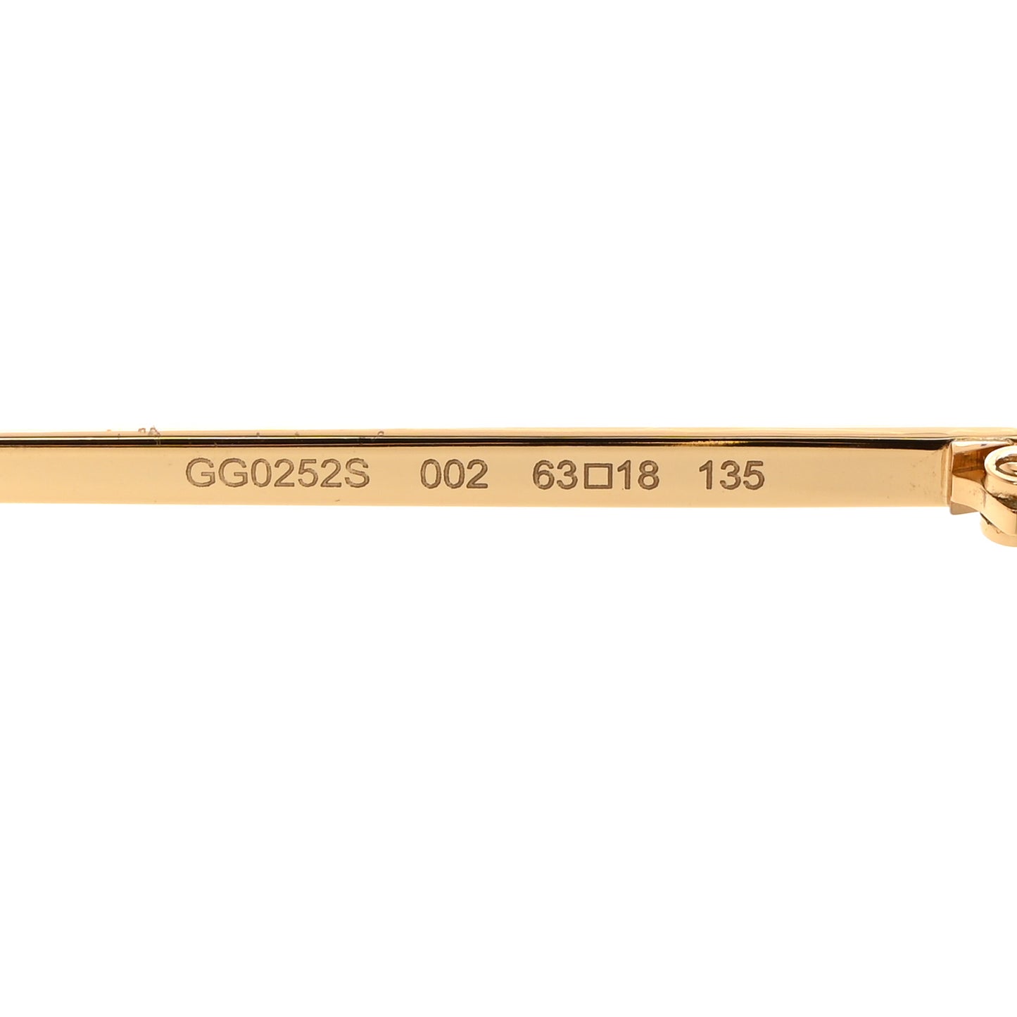 Oversized Round Sunglasses GG0252S Gold Brown