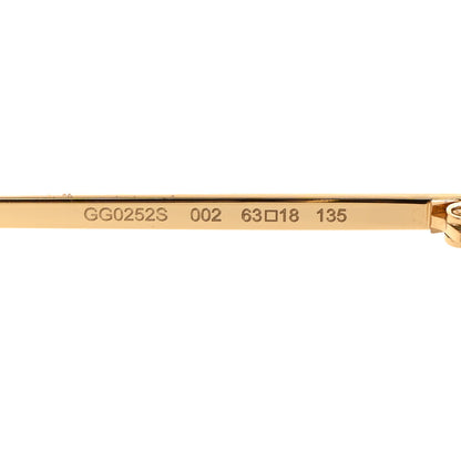 Gucci Oversized Round Sunglasses GG0252S Gold Brown 5 of 9