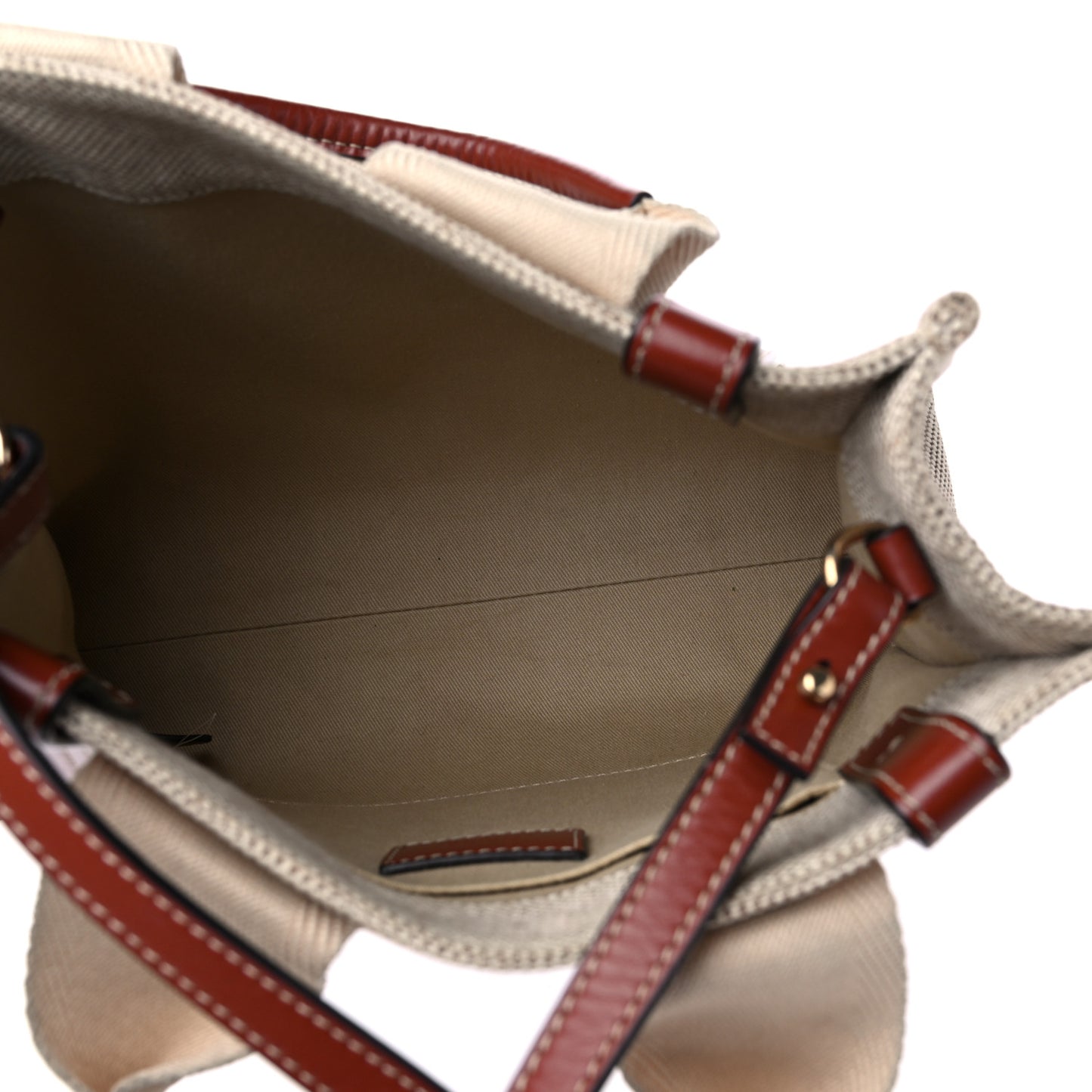 Cotton Calfskin Small Woody Ribbon Tote With Strap White Brown