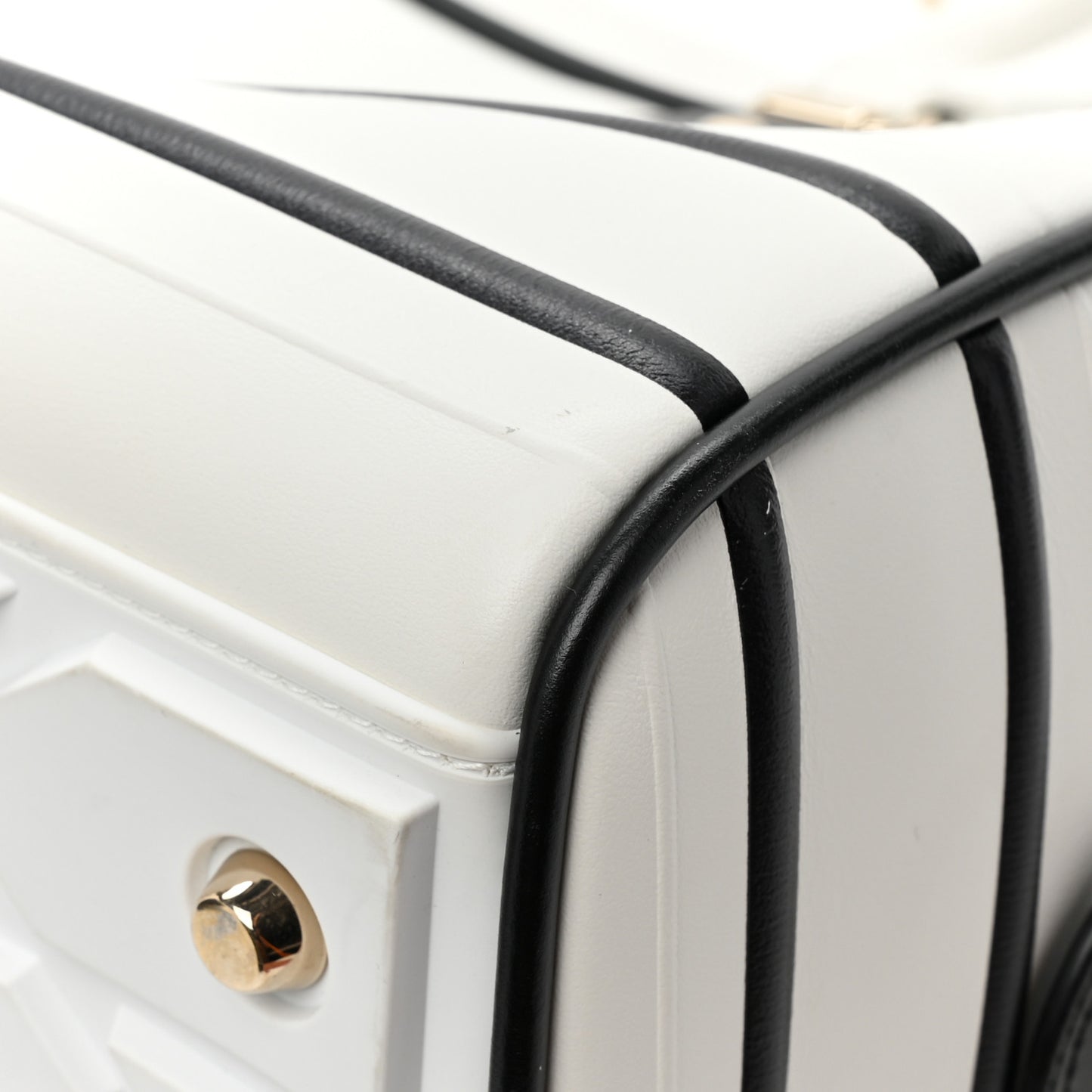 Calfskin Dior Vibe Zip Bowling Bag White