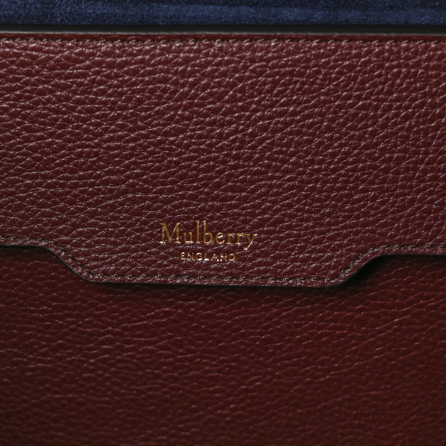 Small Classic Grain Bayswater Tote Burgundy Oxford Blue