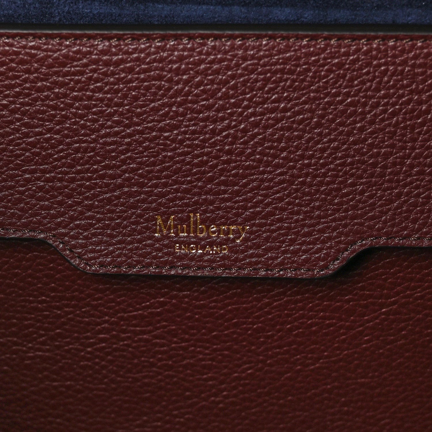 Mulberry Small Classic Grain Bayswater Tote Burgundy Oxford Blue 6 of 9