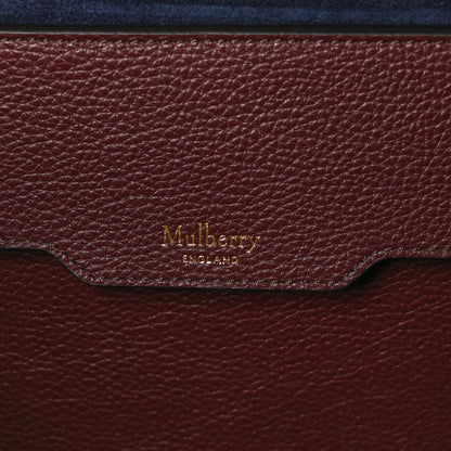 Mulberry Small Classic Grain Bayswater Tote Burgundy Oxford Blue 6 of 9