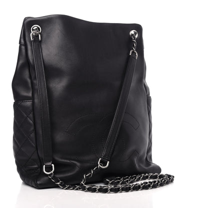 Chanel Metallic Lambskin Quilted Drawstring Backpack Black 2 of 10