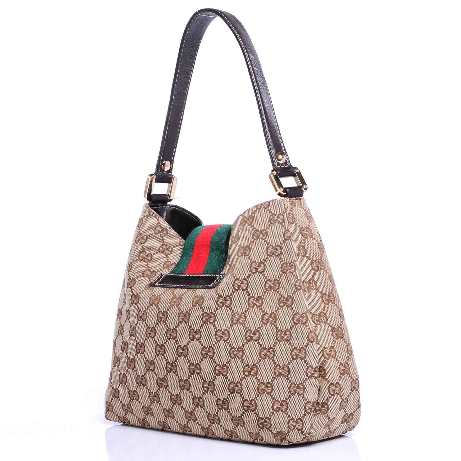Gucci Monogram New Ladies Web Medium Hobo Ebony 3 of 4