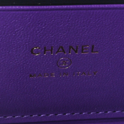 Chanel Lambskin Quilted Small Top Handle Vanity Case With Chain Purple 8 of 11
