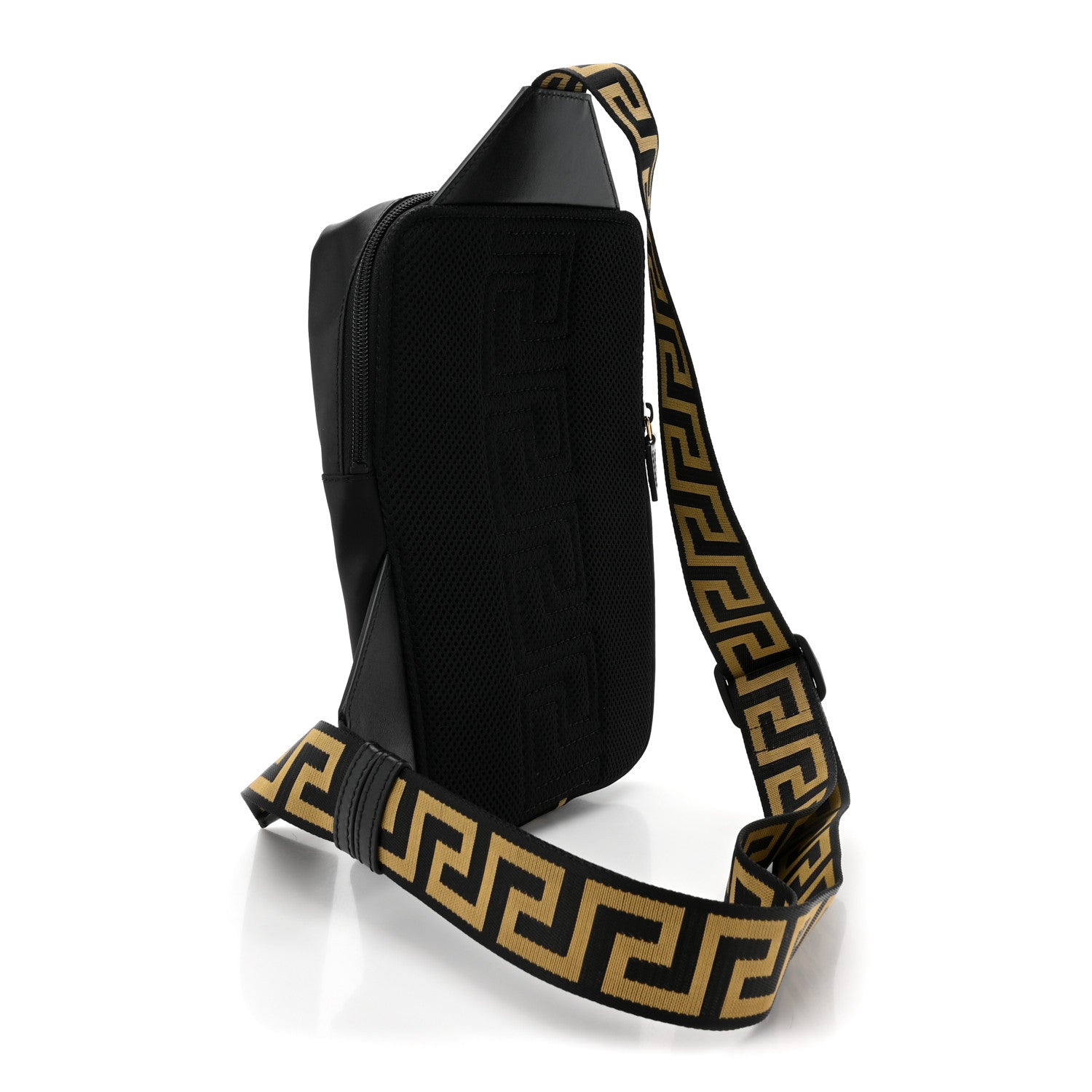 Versace Nylon Greca Buckle Sling Bag Black 3 of 9