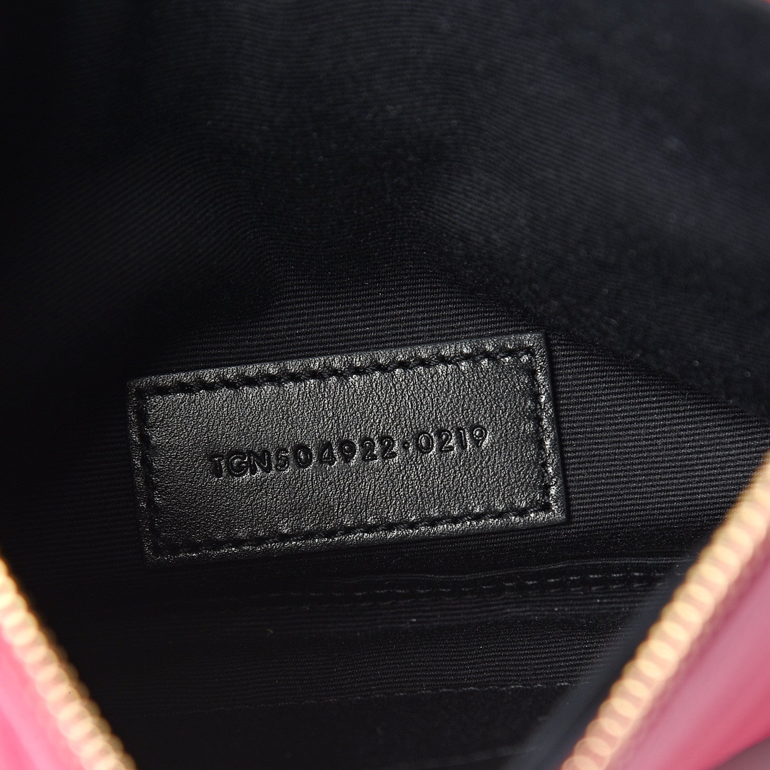 Saint Laurent Grain De Poudre Chevron Monogram Bill Pouch Fresh Fuxia 6 of 7