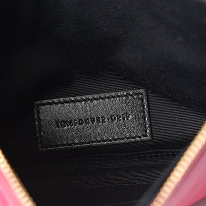 Saint Laurent Grain De Poudre Chevron Monogram Bill Pouch Fresh Fuxia 6 of 7