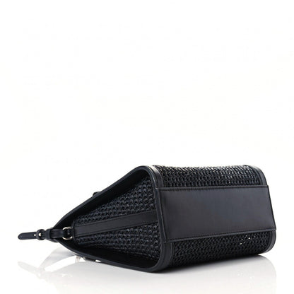 Alexander McQueen Raffia Calfskin The Short Story Tote Bag Black 4 of 10