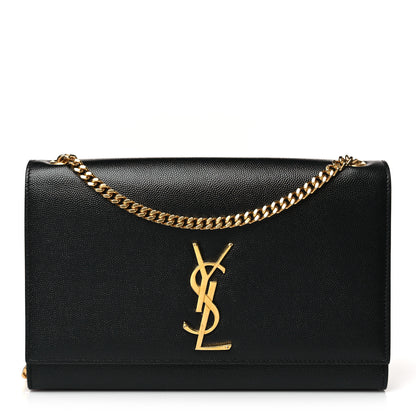 Saint Laurent Grain De Poudre Medium Classic Monogram Kate Satchel Black 1 of 7
