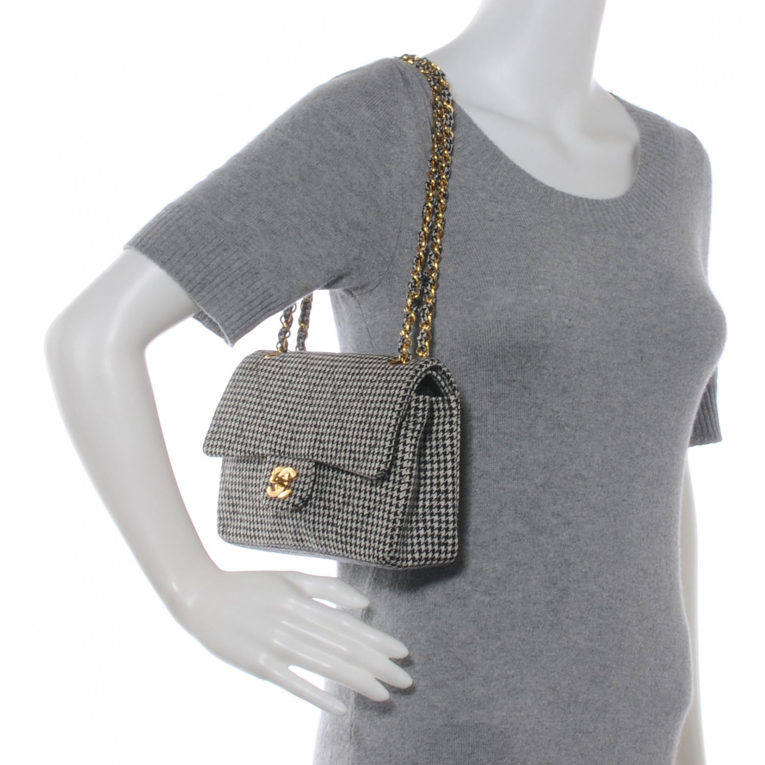 Chanel Houndstooth Small Double Flap 2 of 8