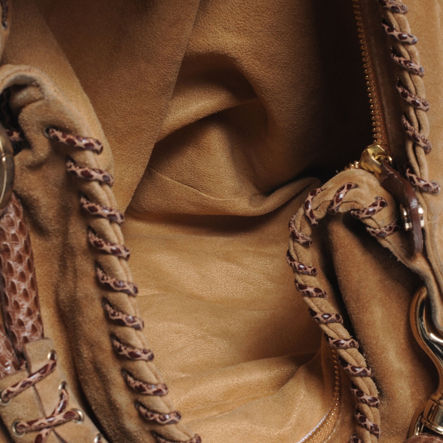 Suede and Snakeskin Sky L Hobo Hazel