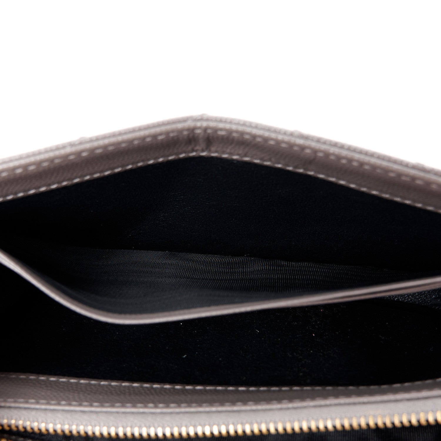 Saint Laurent Grain De Poudre Matelasse Chevron Monogram Flap Wallet Storm 15 of 15