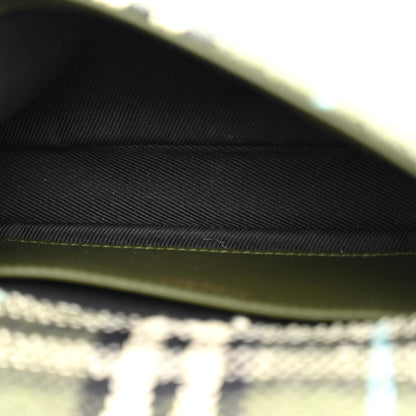 Burberry Calfskin Boucle Check Mini Lola Chain Bag Olive Green 5 of 11