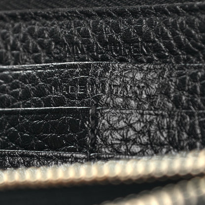 Saint Laurent Grained Calfskin Classic Zip Around Continental Wallet Black 6 of 6