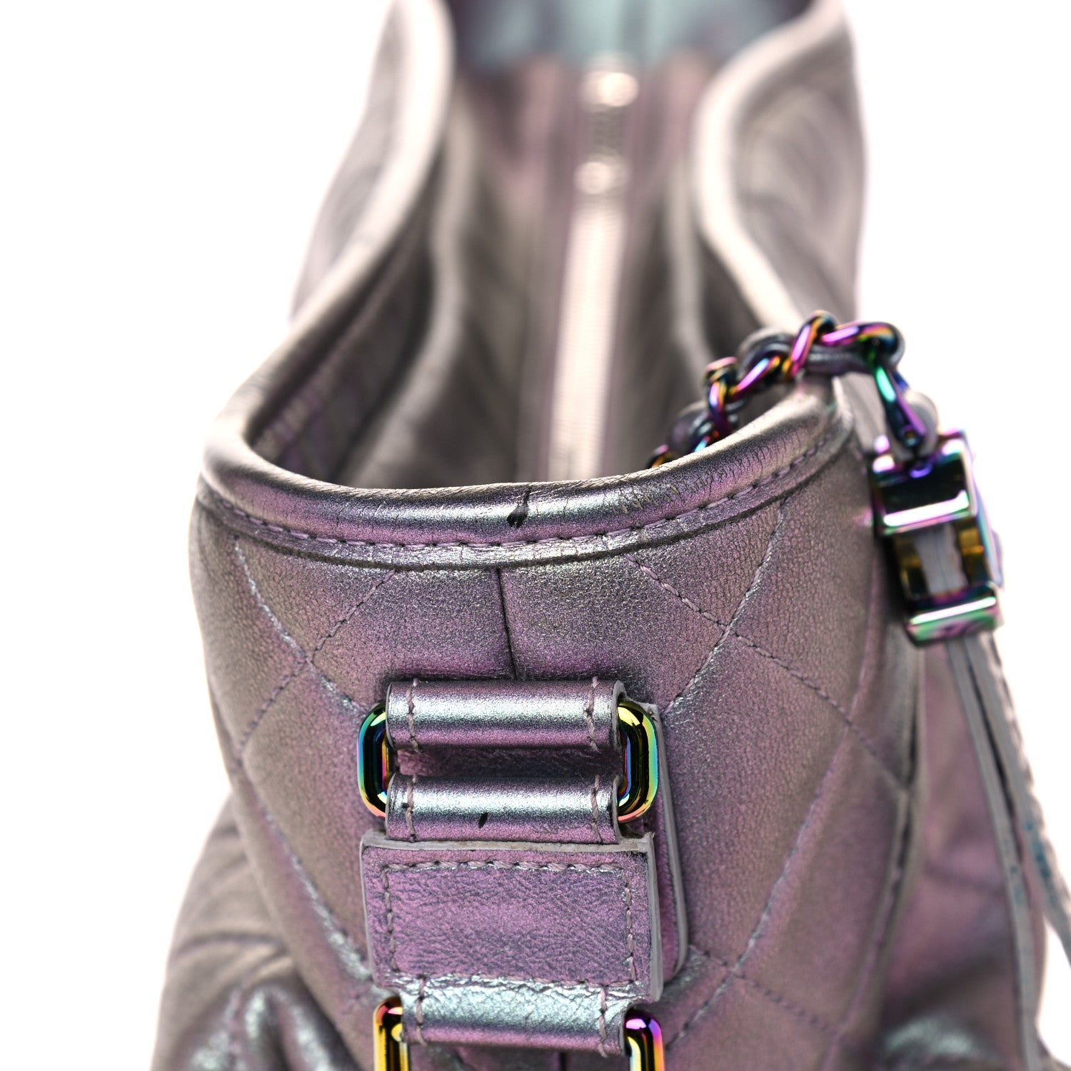 Chanel Iridescent Lambskin Calfskin Quilted Medium Gabrielle Hobo Light Purple 20 of 31