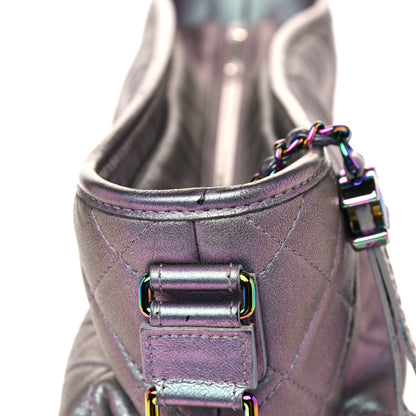 Chanel Iridescent Lambskin Calfskin Quilted Medium Gabrielle Hobo Light Purple 20 of 31