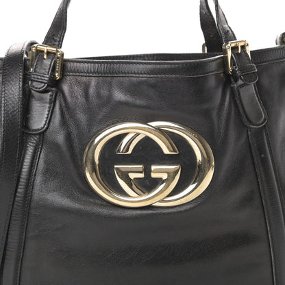 Gucci Calfskin Medium Britt Tote Black 8 of 17