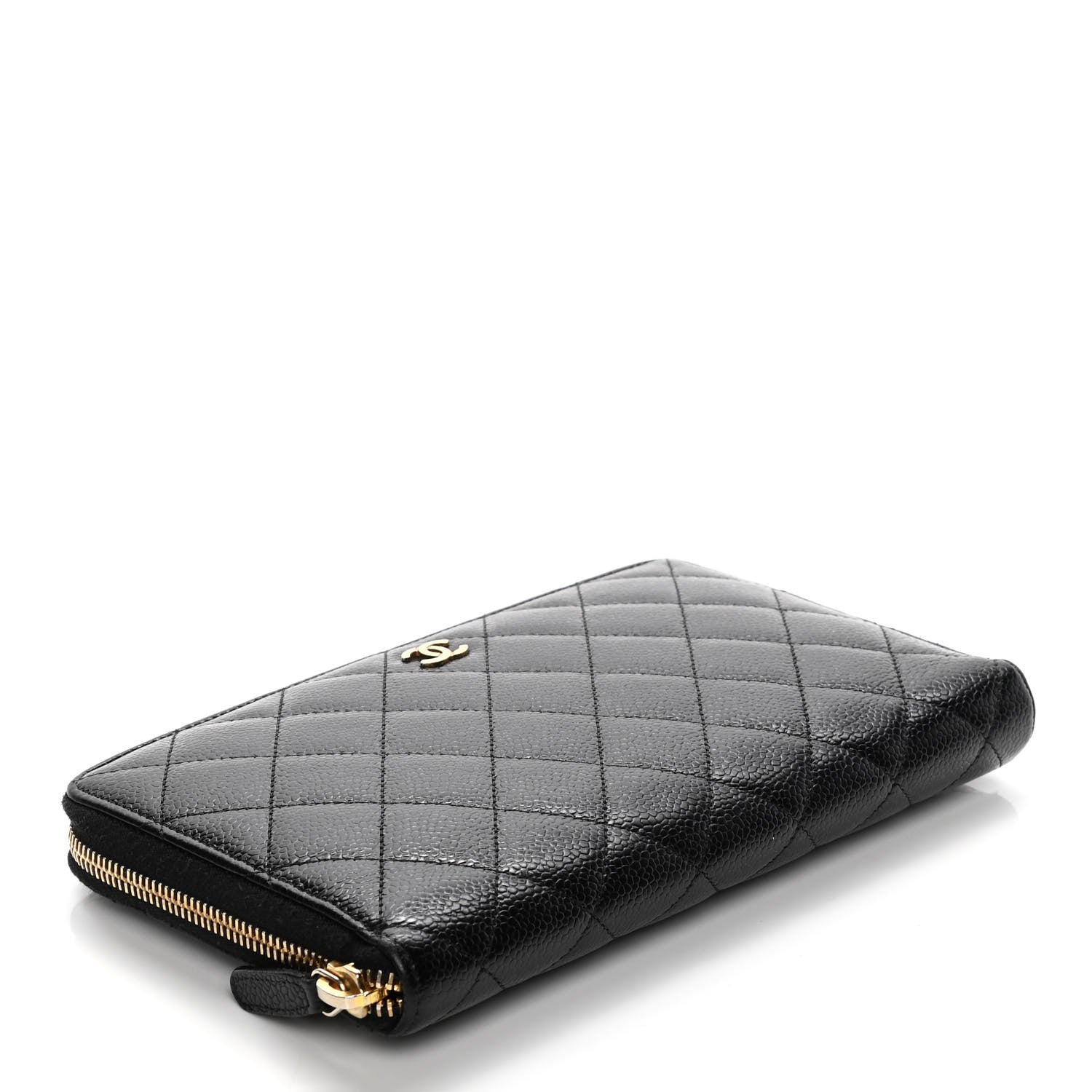 Chanel Caviar Quilted Large Zip Around Organizer Wallet Black 4 of 13