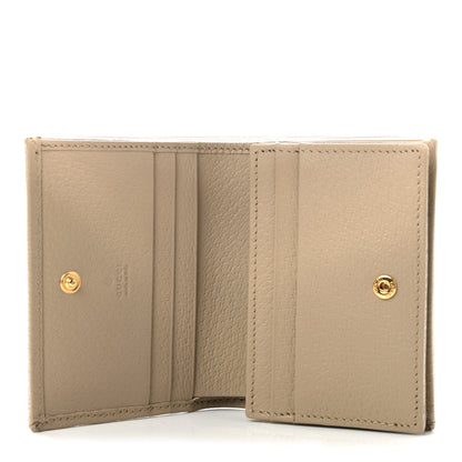 Gucci GG Supreme Monogram Textured Dollar Calfskin Horsebit 1955 Card Case Wallet Beige Mystic White Oatmeal 5 of 9