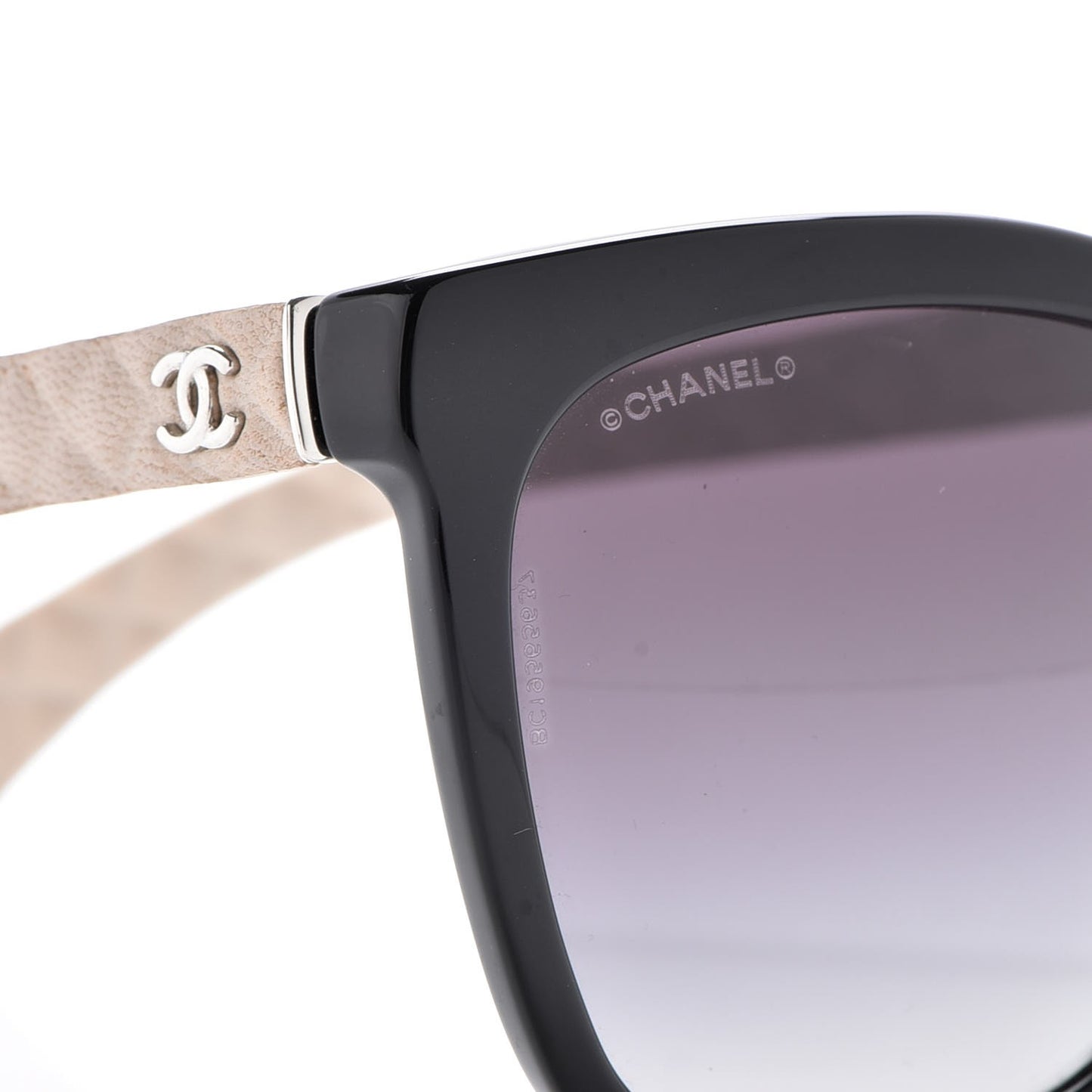 Quilted CC Sunglasses 5288-Q Black Tan