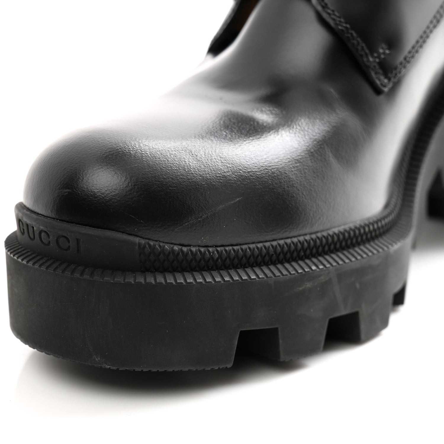 Gucci Magnum Calfskin Nappa Quilted Lace Up Ankle Boots 39.5 Black 10 of 11