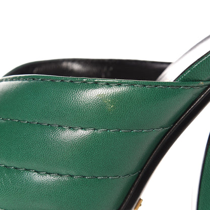 Gucci Malaga Kid Webby Crossover High Heel Slide Sandals 38.5 Emerald 6 of 10