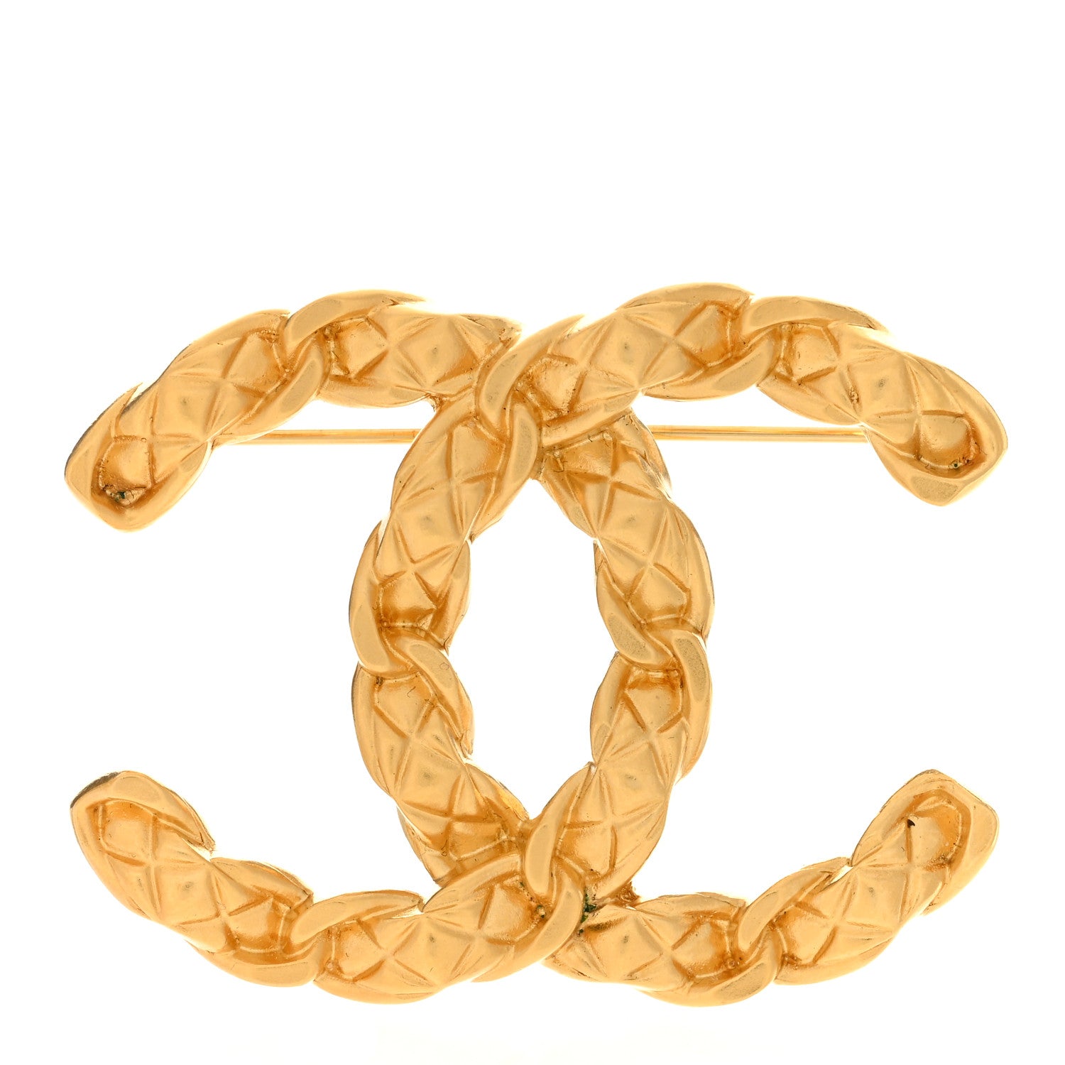 Chanel Quilted CC Brooch Gold 1 of 6