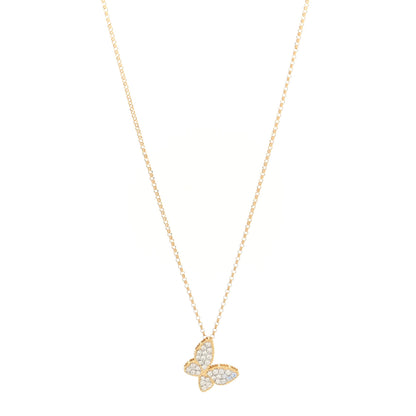 Roberto Coin 18K Yellow Gold Diamond Princess Butterfly Pendant Necklace 1 of 5