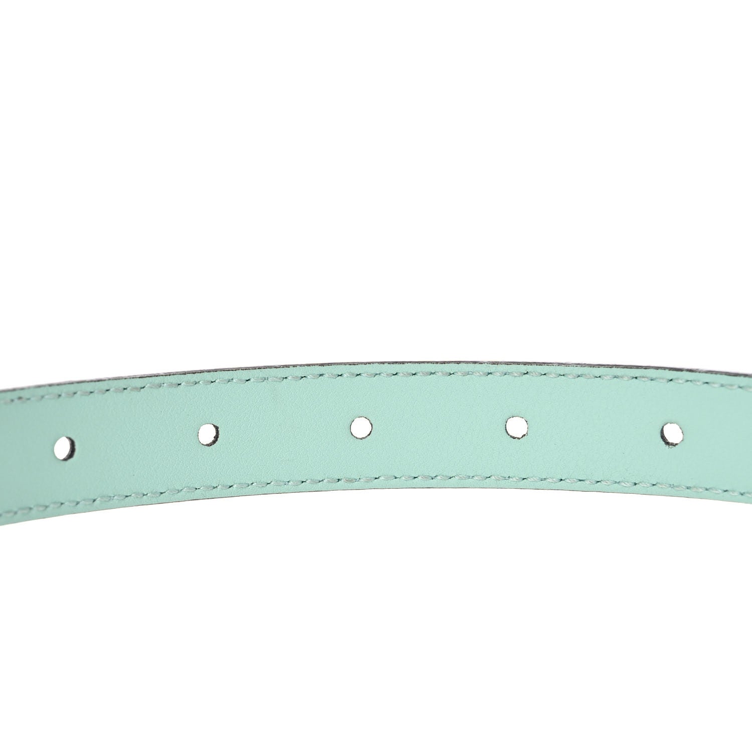 Gucci Moon Calfskin Palladium Double G 20mm Belt 85 34 Water Green 4 of 8