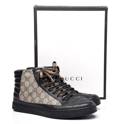 Gucci GG Supreme Monogram Mens Common High Top Sneakers 9.5 10 of 10