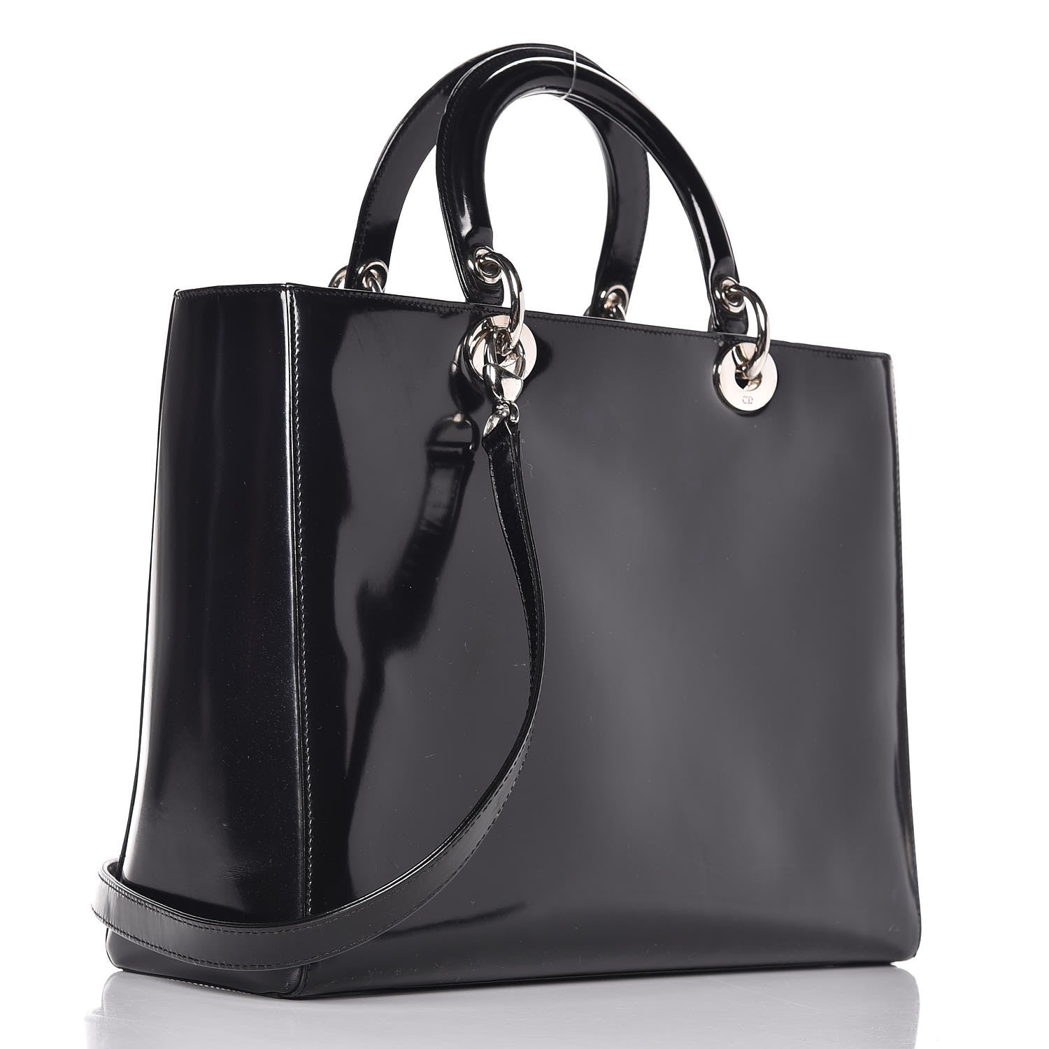 Christian Dior Glazed Calfskin Large Lady Dior Black 3 of 15