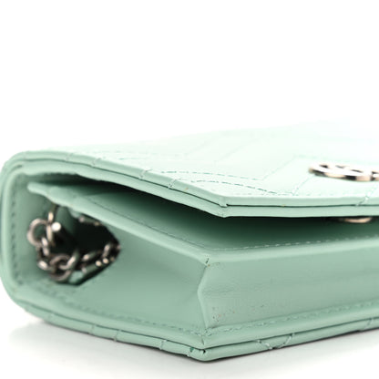 Gucci Calfskin Matelasse GG Marmont Mini Wallet On Chain Water Green 9 of 9