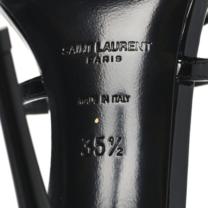 Saint Laurent Patent Cassandra 100 Ankle Strap Sandals 35.5 Black 8 of 9