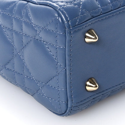 Christian Dior Lambskin Cannage Small My ABCDior Lady Dior Denim Blue 10 of 11
