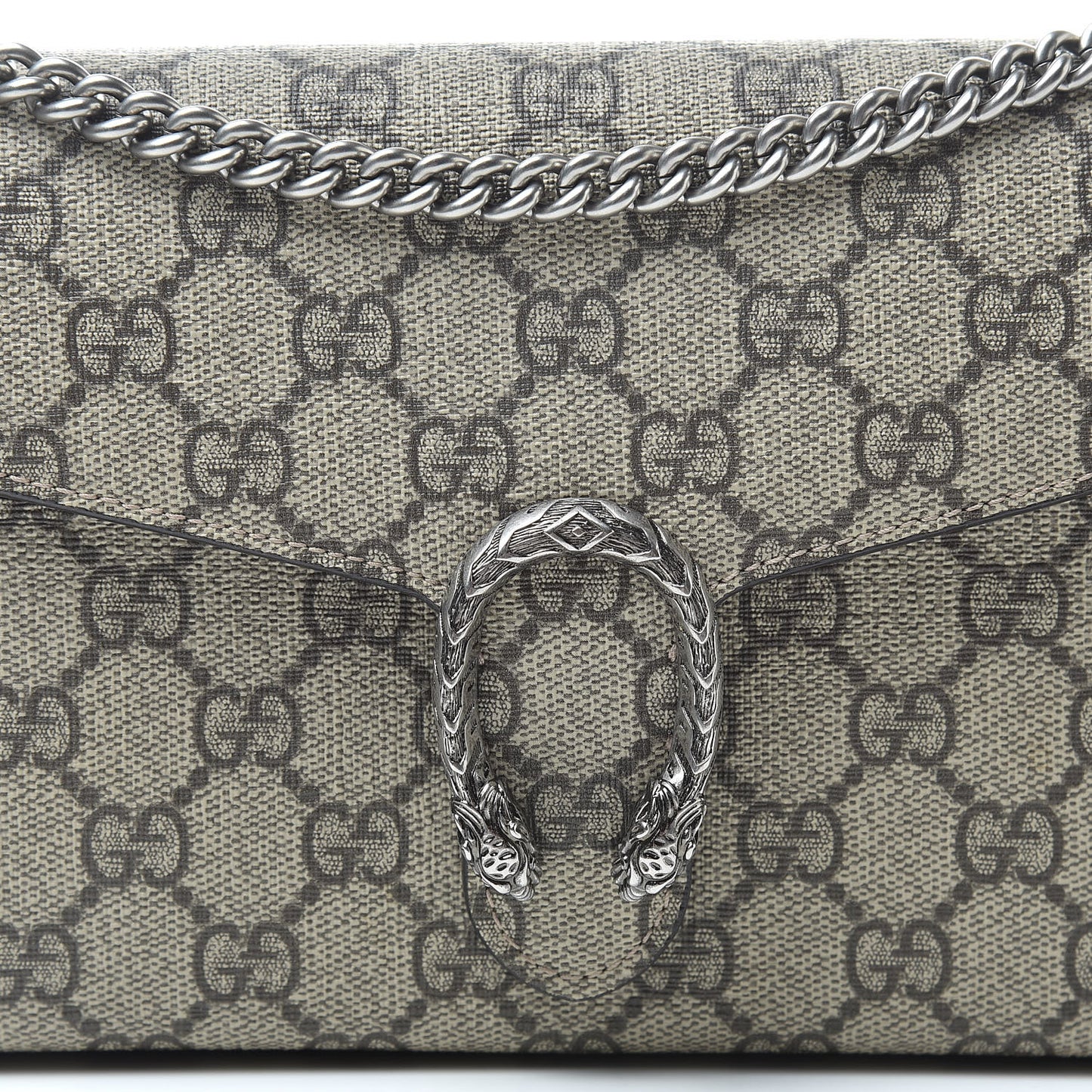 GG Supreme Monogram Mini Dionysus Chain Wallet Beige Taupe