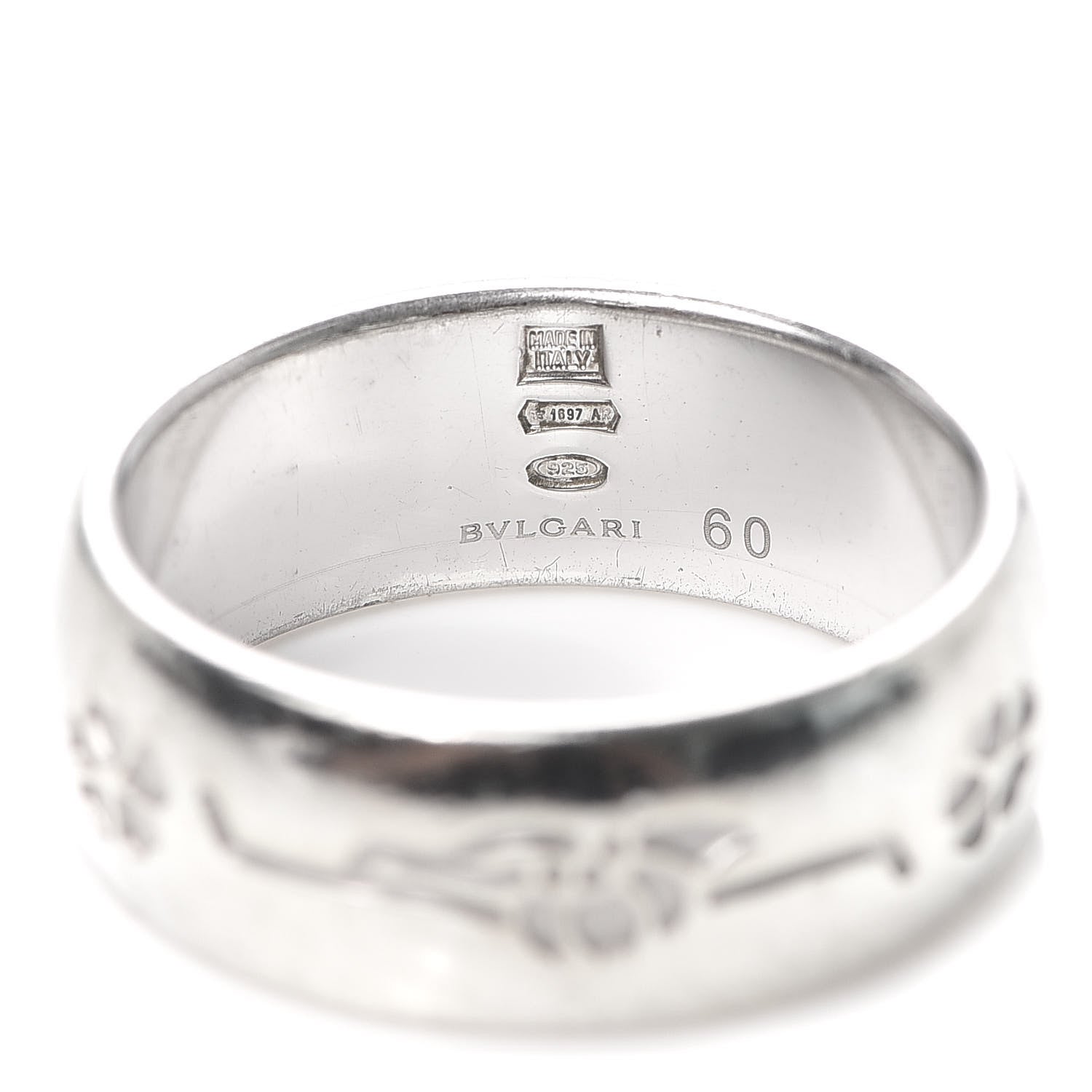 Bulgari Sterling Silver Save The Children Ring 60 9 5 of 5