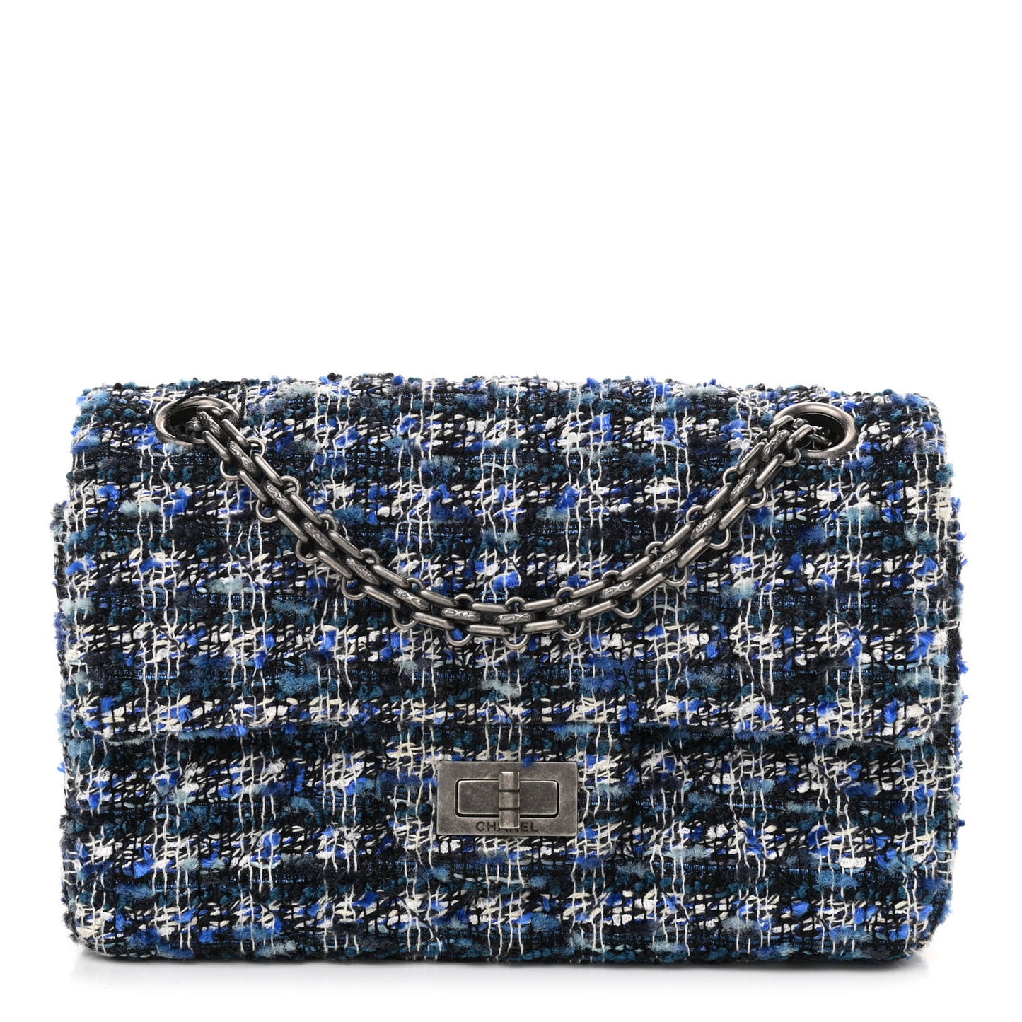Tweed Quilted 2.55 Reissue Mini Flap Blue